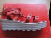 SANDAŁY CARLO PERA , roz.36 koturn, skóra