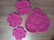 Zestaw serce walentynki serweta podkładka pod kubek 