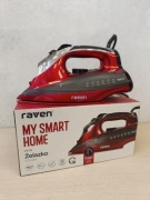 Żelazko parowe RAVEN EZ003X Blokada kapania 3000W Czerwone