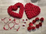 Zestaw, Ozdoby na ślub, na auto, dwa duże serca