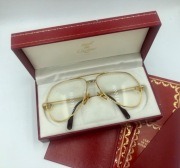 Cartier Santos - męskie złote okulary 