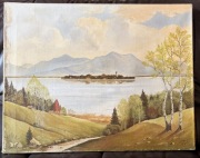 Przedwojenny obraz na płótnie - Jonathan Buch 1942r - Wyspa