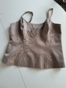 Gorset bluzka NEXT r. UK 14 kolor latte hafty z naramkami