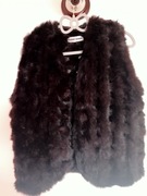 Gerry Weber kamizelka futro naturalne królik ciemny brąz 