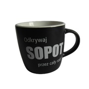 Kubek ceramiczny z uchem Odkrywaj Sopot przez cały rok