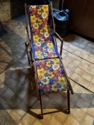 Leżak ogrodowy z podnóżkiem