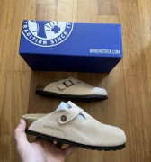 Birkenstock Boston BS Sand 37 Narrow nowe suede skóra klapki clog
