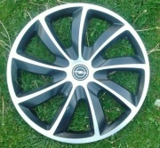 Kołpak 17" z naklejką Opel 1szt, czarno-srebrny, stan użytkowy, opis.