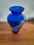 Wazon szklany polski niebieski