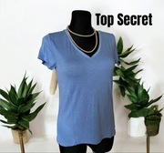 Top Secret 100% Wiskoza błękitna niebieska bluzka koszulka top T-shirt 38