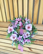 Wianek wiosenny  na drzwi 38 cm kwiaty Premium  