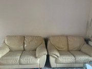 Skórzana kanapa beż