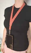 Bawełniana ręcznie robiona smycz na telefon klucze identyfikator makrama 