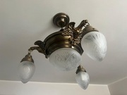 Stary stylowy żyrandol potrójny szerokość 70, długość 65