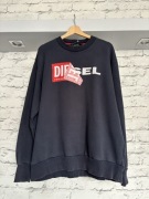 Vintage Diesel M men hoodie pure cotton sweatshirt retro streetwear