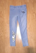 Błękitne spodnie legginsy a'la jeansy z przetarciami Disney 110 Daisy Duck
