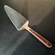 Vintage japońska ząbkowana łopatka 21,5cm stal nierdzewna  palisander 