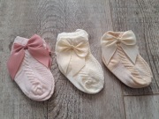 Skarpetki niemowlęce z kokardką/ 3 pary/ 0-1 roku
