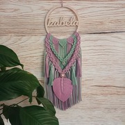 Makrama na kole z imieniem łapacz snów imienna