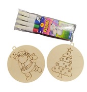 Zestaw kreatywny, bombki drewniane + pisaki, Mikołajki,Boże Narodzenie 