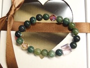 Bransoletka Agat kryształki Swarovskiego świąteczny prezent pod choinkę