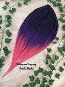 Warkoczyki wielorazowe fioletowo różowe 120 końcówek