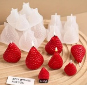 Forma silikonowa foremka TRUSKAWKI odlew 4szt dekoracja do świec GH-FS346