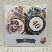 Pikery ozdoba w stylu lat 20-stych lustrzane złoto HANDMADE personal. 6szt.