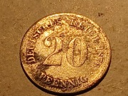 Niemcy 20 Pfennig feningów bardzo rzadkie cesarstwo 1876