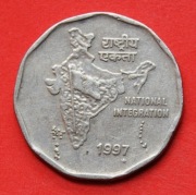 2 Rupie  1997 H  r  -   Indie   Mapa