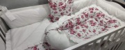 Wyprawka/ zestaw do łóżeczka PEONIE falbanki 