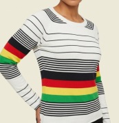 Nowy sweterek w pasy bawełna xs