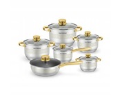 Garnki VERSACE + PATELNIA + RONDEL z Pokrywkami, ze Stali Nierdzewnej