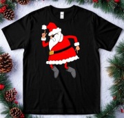 Świąteczna czarna męska koszulka