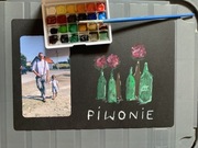 Poczuj Radość Piwonii- recznie malowana kartka