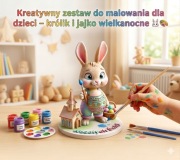 Zestaw do malowania dla dzieci królik + jajko wielkanocne D|Y farby pędzel