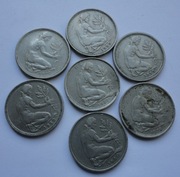 50 FENIGÓW RÓŻNE ROCZNIKI I LITERKI 7 SZT