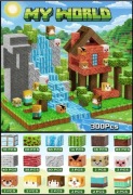 Klocki magnetyczne typu Minecraft Dom Nad Rzeką 300sztuk 