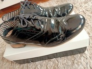 Czarne lakierowane oksfordki jazzówki półbuty zapato rozmiar 40