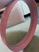 Lustro okrągłe różowe drewniane