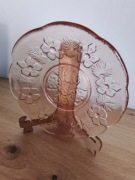 Spodek talerzyk bratki jaskry Ząbkowice śr13,2 szkło rozalinowe