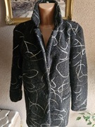 Płaszczyk kurtka damska czarna boucle z kieszeniami