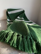 Ręcznie robiony szalik domu Slytherin, prezent dla fanów Harrego Pottera