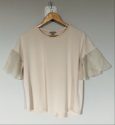 COS – beżowa bluzka oversize, bawełna, S