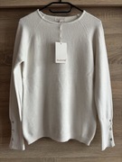 Sweter damski Bluoltre uniwersalny śmietankowy wiskoza długi rękaw 