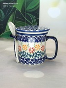*Kubek ceramiczny do parzenia ziół  z łyżeczką ceramika Bolesławiec
