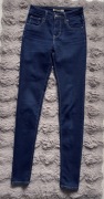 Spodnie jeansowe rurki damskie Levi’s 721 High Rise Skinny granatowe 23/XS 