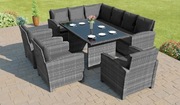 meble ogrodowe 9-10 osobowe LUX design - technorattan, duże