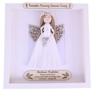 Pamiątka Pierwszej Komunii Świętej Ramka 3D Anioł Stróż Rękodzieło Prezent