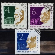 ZSRR Mi.Nr. 2820-22 1963r. 75-ta rocznica Instytutu Pasteura w Paryżu